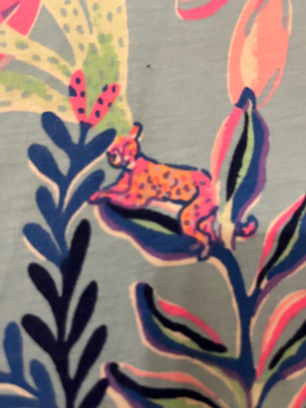 Lilly Pulitzer Geanna Dress with Pink and Navy Tropical Print - Picture 3 of 7